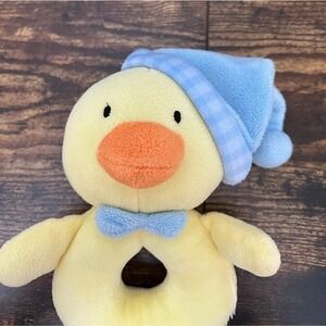 Hallmark Baby‎ Chick with Blue Ht & Bow Plush Rattle